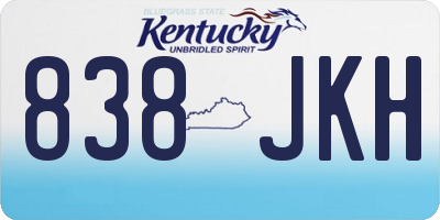 KY license plate 838JKH
