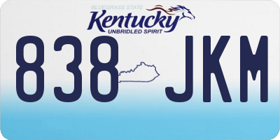 KY license plate 838JKM