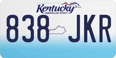 KY license plate 838JKR