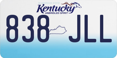 KY license plate 838JLL