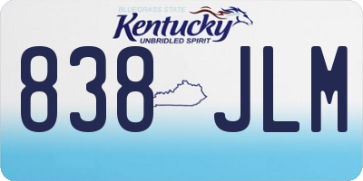 KY license plate 838JLM