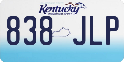 KY license plate 838JLP
