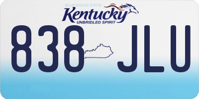KY license plate 838JLU