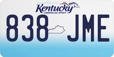 KY license plate 838JME