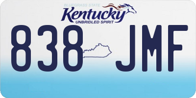 KY license plate 838JMF