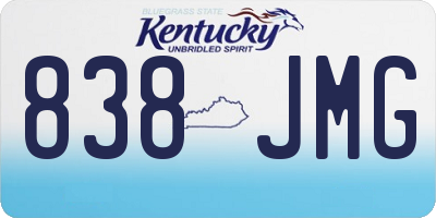 KY license plate 838JMG