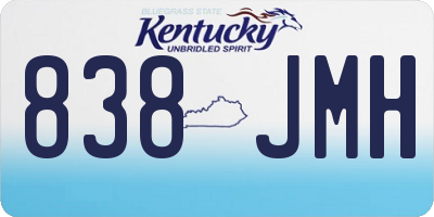 KY license plate 838JMH