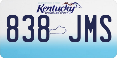 KY license plate 838JMS