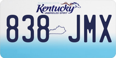 KY license plate 838JMX