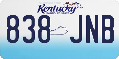 KY license plate 838JNB