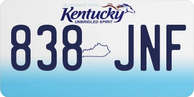KY license plate 838JNF