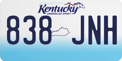KY license plate 838JNH