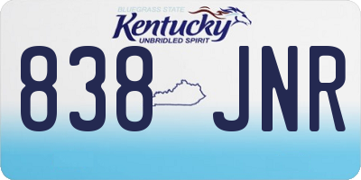 KY license plate 838JNR