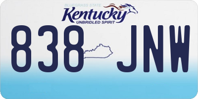 KY license plate 838JNW