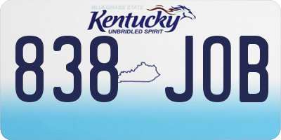 KY license plate 838JOB