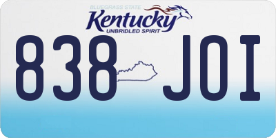 KY license plate 838JOI