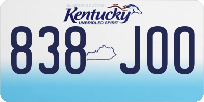 KY license plate 838JOO