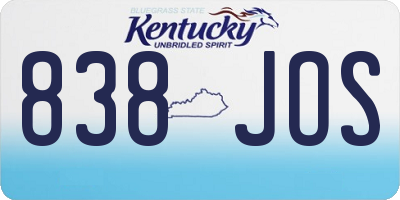 KY license plate 838JOS