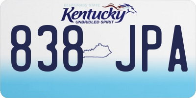 KY license plate 838JPA
