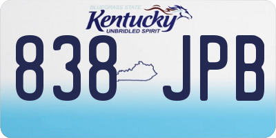 KY license plate 838JPB