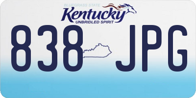 KY license plate 838JPG