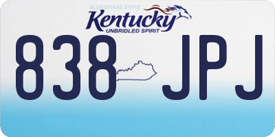 KY license plate 838JPJ