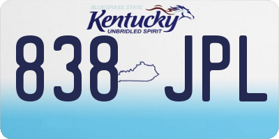 KY license plate 838JPL