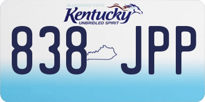KY license plate 838JPP