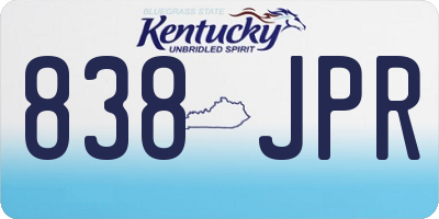 KY license plate 838JPR