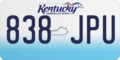 KY license plate 838JPU