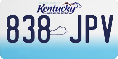 KY license plate 838JPV