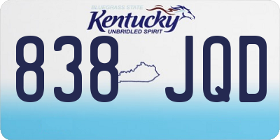 KY license plate 838JQD