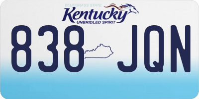 KY license plate 838JQN