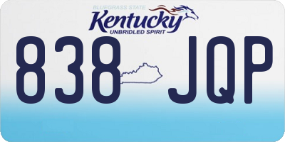 KY license plate 838JQP