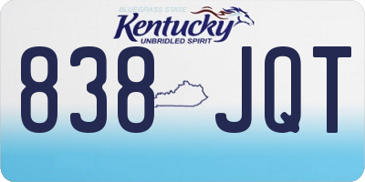 KY license plate 838JQT