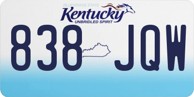 KY license plate 838JQW