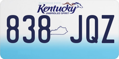 KY license plate 838JQZ