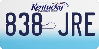 KY license plate 838JRE