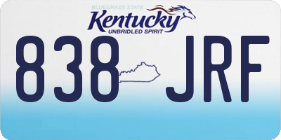 KY license plate 838JRF