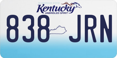 KY license plate 838JRN