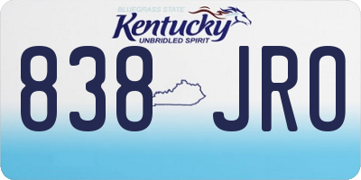 KY license plate 838JRO