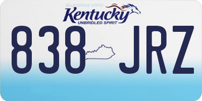 KY license plate 838JRZ