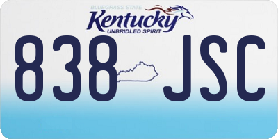 KY license plate 838JSC