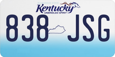 KY license plate 838JSG
