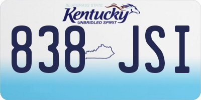 KY license plate 838JSI