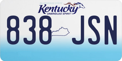 KY license plate 838JSN