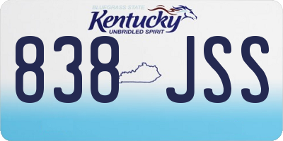 KY license plate 838JSS