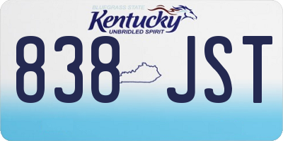 KY license plate 838JST