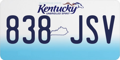 KY license plate 838JSV