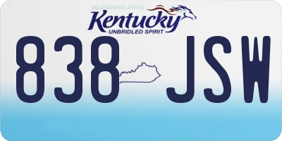 KY license plate 838JSW